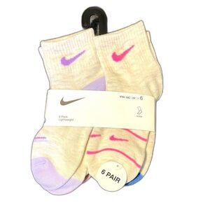 Nike Youth Lightweight Socks 6-Pack 10c-3Y new